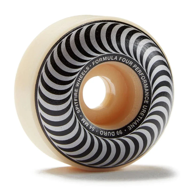 Single 54mm spitfire wheel with silver classic swirl