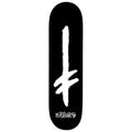 Black skateboard deck with white logo and 'Deathwish' branding on a white background
