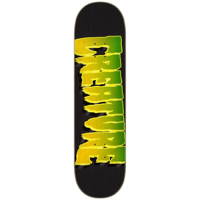 Creature Logo Outline Stumps Deck - yellow green 8.25"
