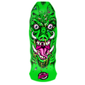A skateboard deck featuring a highly detailed, colorful graphic of a green monster face with large white tusks, a pink tongue, and dripping yellow slime, with the 'Wardog' brand logo at the bottom.