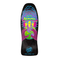 A Santa Cruz skateboard deck featuring a vibrant psychedelic graphic of hands holding a green globe under a blue and purple cloud, with the text 'Jeff Kendall' in yellow. The deck has a black wood grain background and a blue Santa Cruz logo near the bottom.