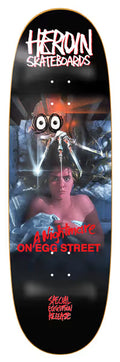 Heroin Skateboards skateboard deck with a graphic design featuring a woman and text.